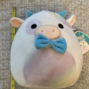 New with Tag! Squishmallows Kellytoy 8” Belozi the Cow Plush Toy NWT